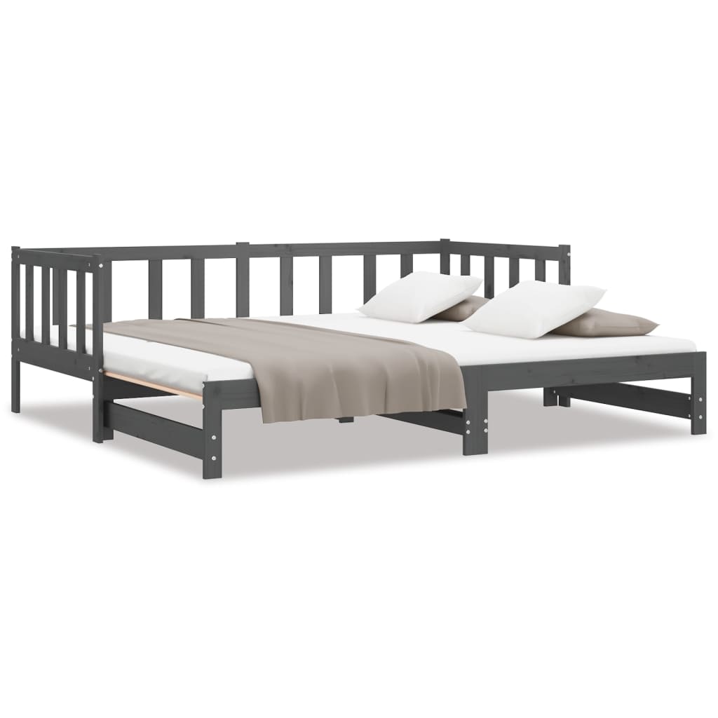 vidaXL Pull-out Day Bed without Mattress Grey 2x(90x200) cm