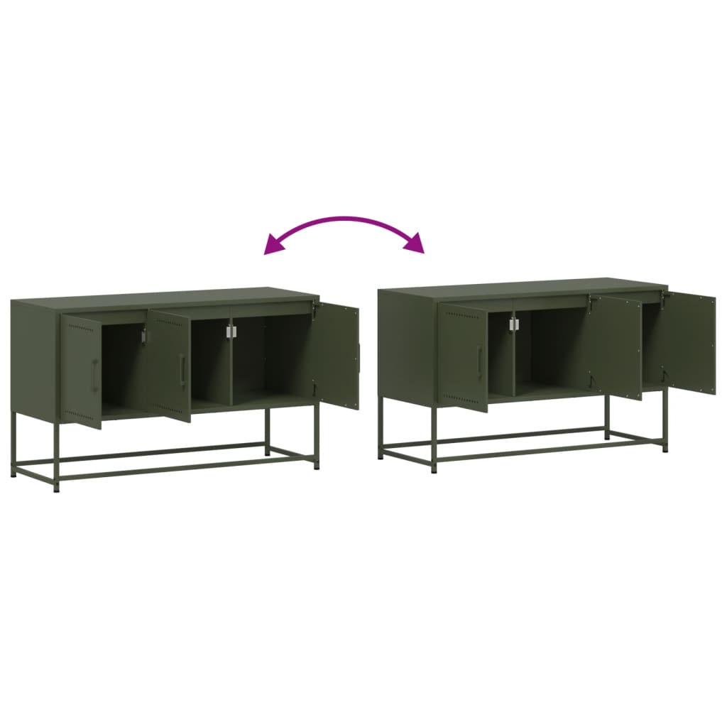 vidaXL TV Cabinet Olive Green 100.5x39x60.5 cm Steel