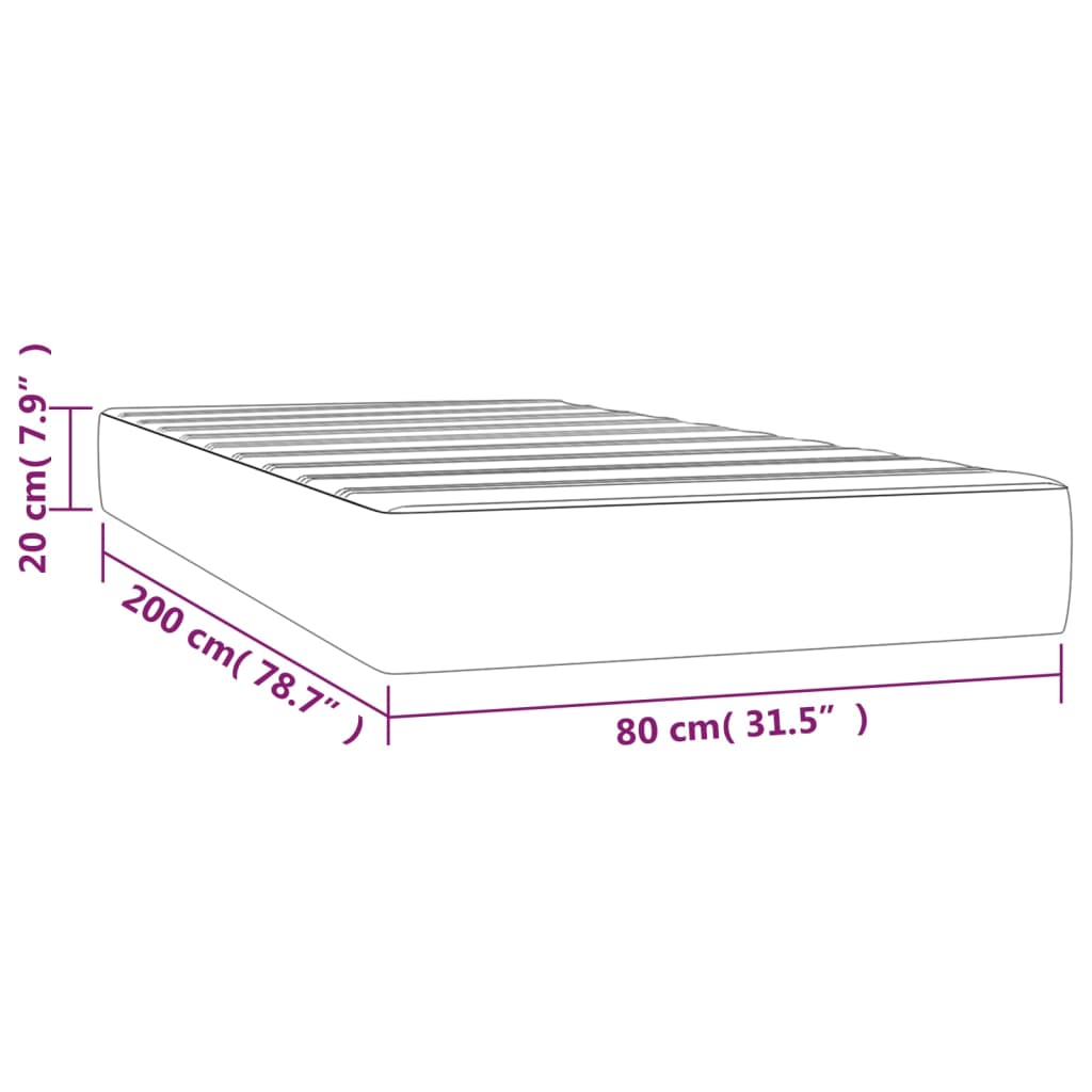 vidaXL Pocket Spring Bed Mattress Brown 80x200x20 cm Faux Leather