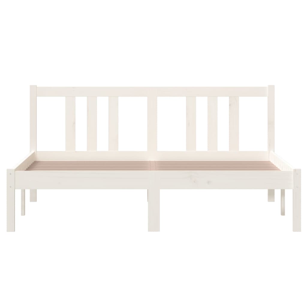 vidaXL Bed Frame without Mattress White Solid Wood 140x200 cm