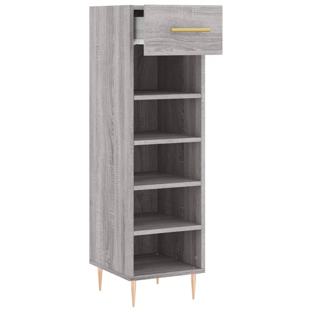 vidaXL Shoe Cabinet Grey Sonoma 30x35x105 cm Engineered Wood