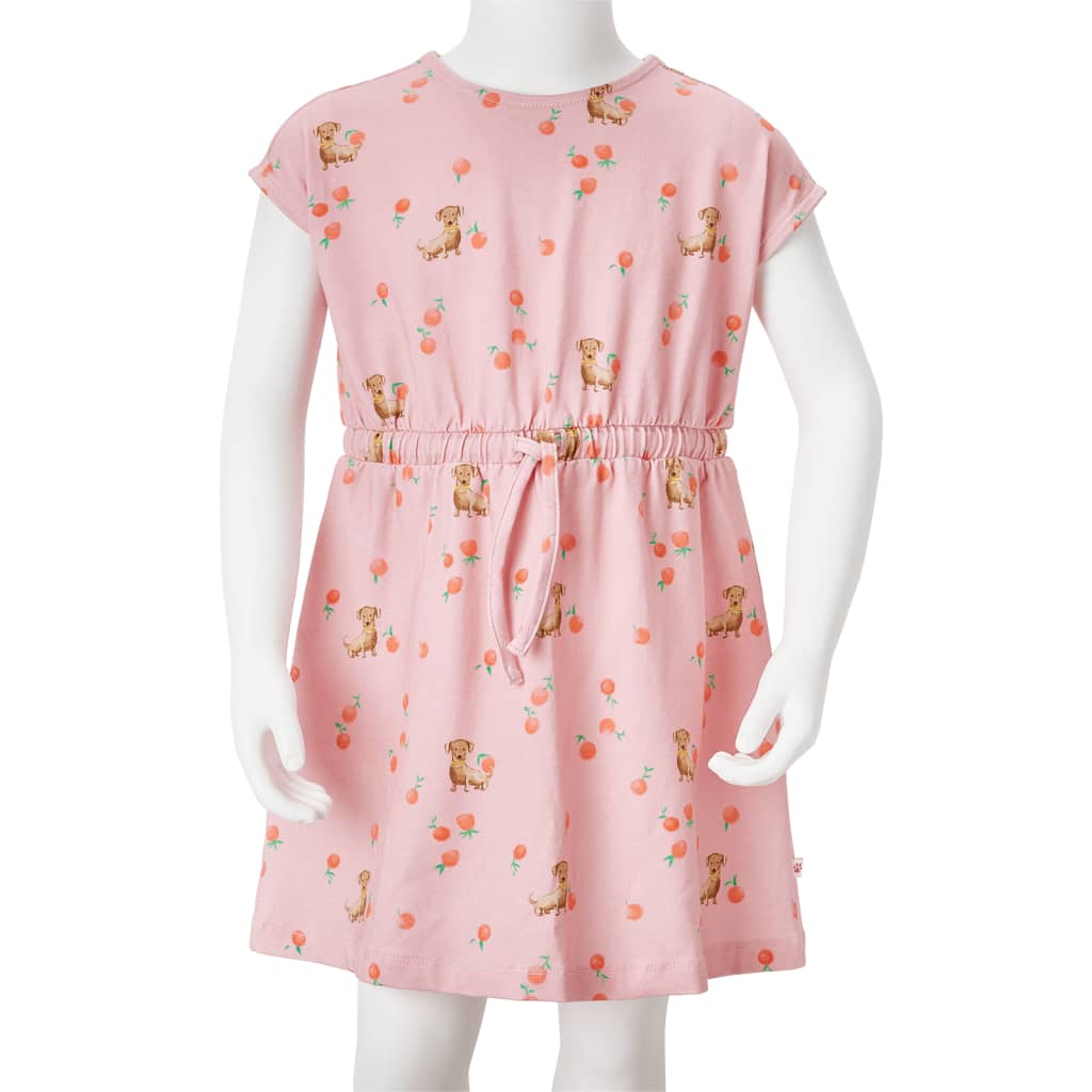 Kids' Dress with Drawstring Light Orange 116