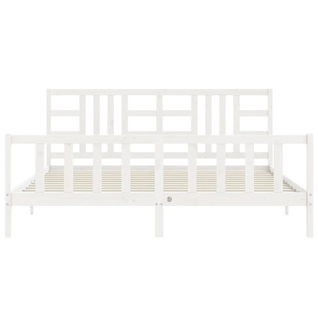 vidaXL Bed Frame without Mattress White 200x200 cm Solid Wood Pine