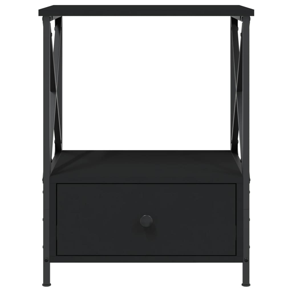 vidaXL Bedside Table Black 50x41x65 cm Engineered Wood