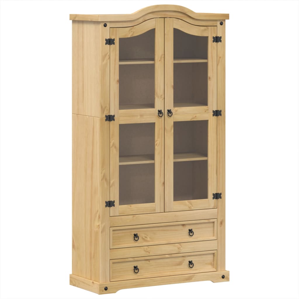 vidaXL Glass Display Cabinet Corona 99x43x187 cm Solid Wood Pine