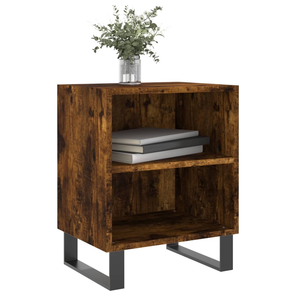 vidaXL Bedside Cabinet Smoked Oak 40x30x50 cm Engineered Wood