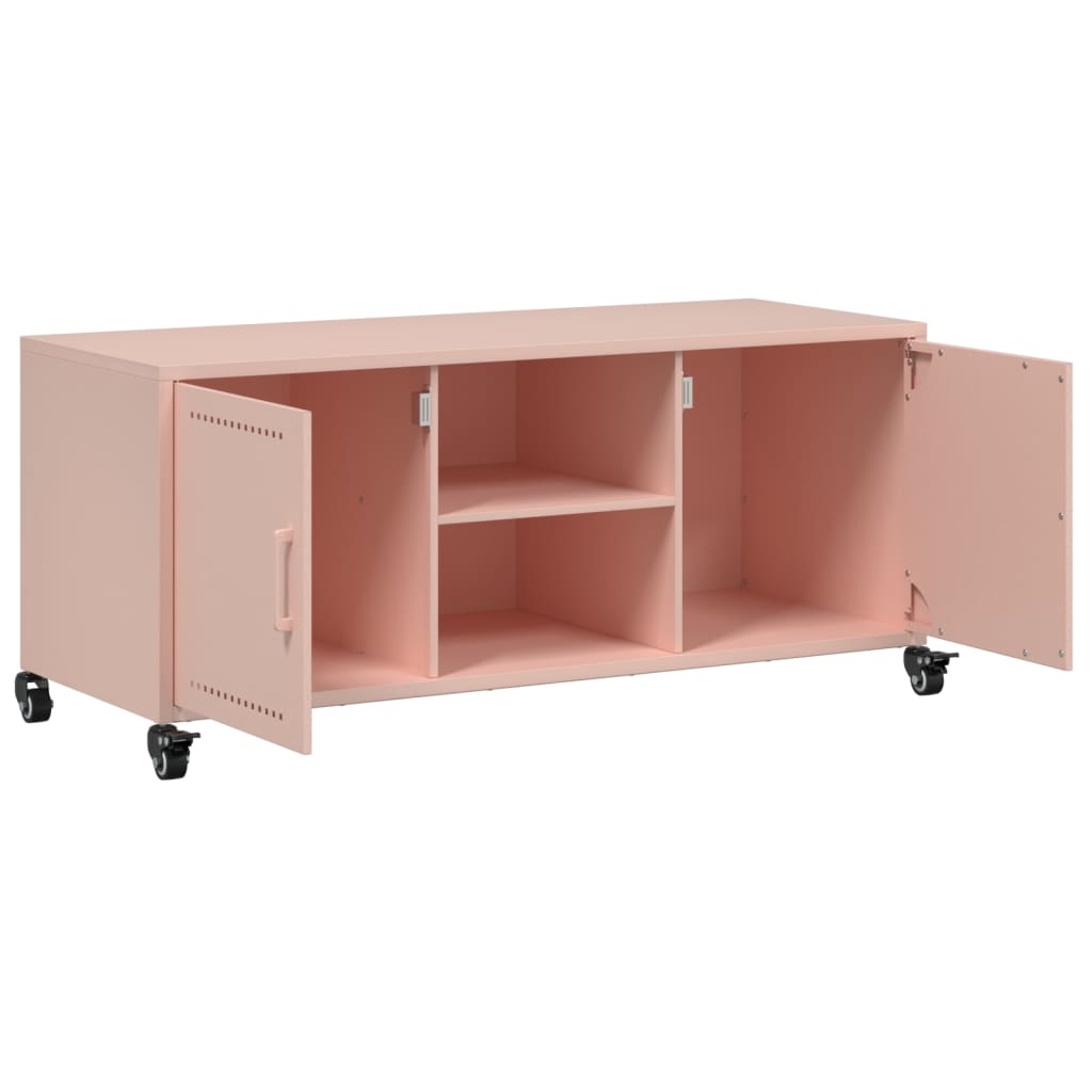 vidaXL TV Cabinet Pink 100.5x39x43.5 cm Steel