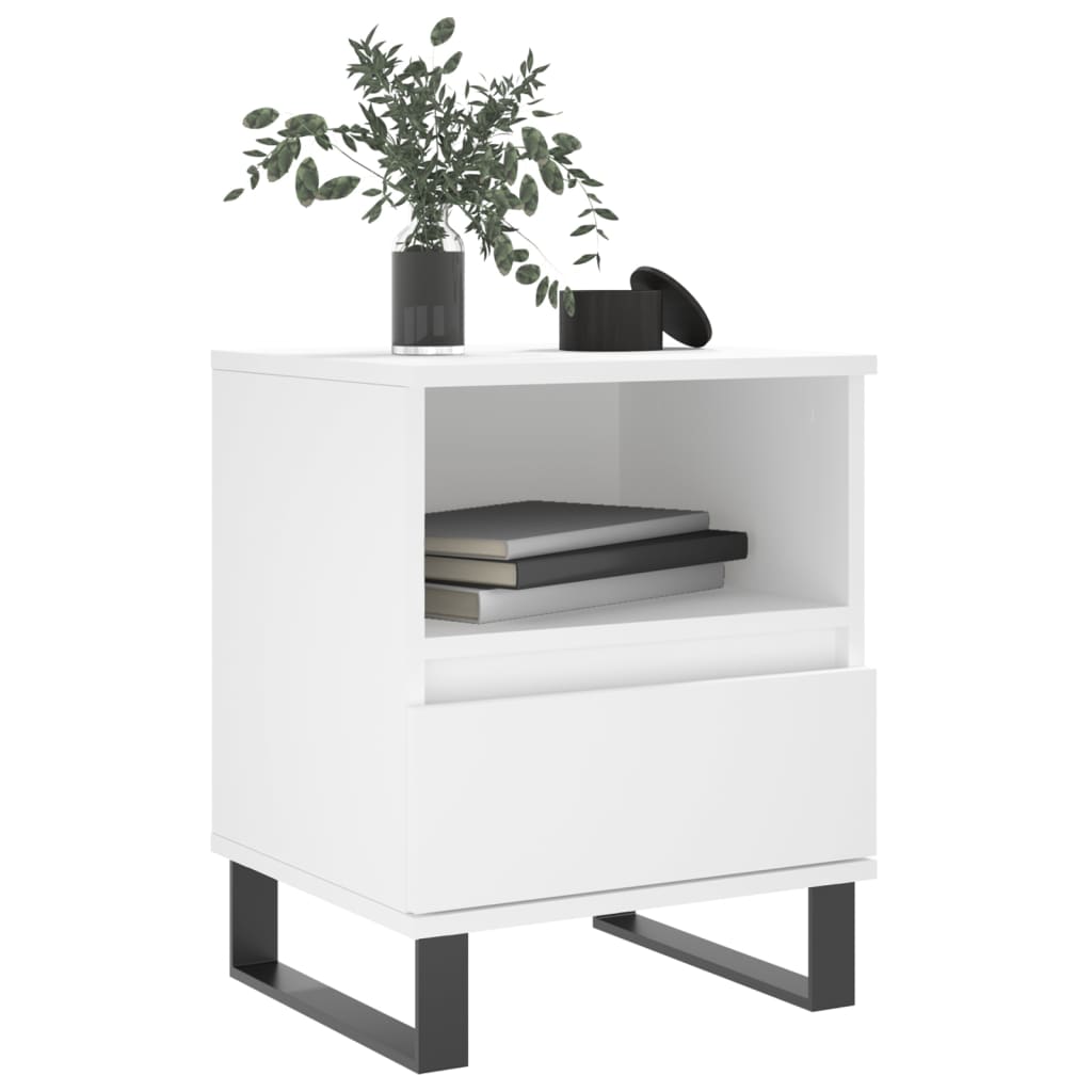 vidaXL Bedside Cabinets 2 pcs White 40x35x50 cm Engineered Wood