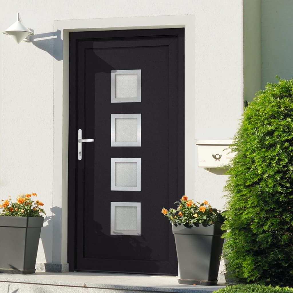 vidaXL Front Door Anthracite 108x200 cm PVC