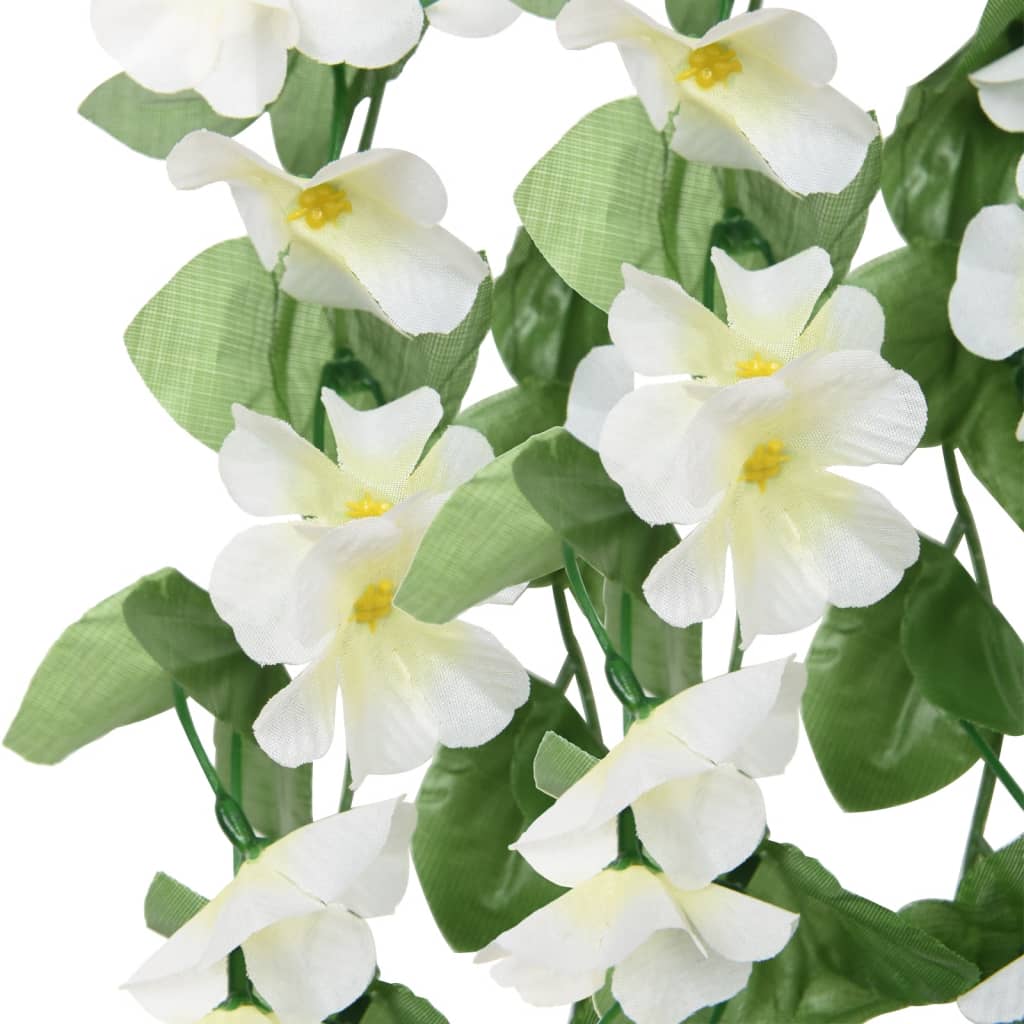 vidaXL Christmas Flower Garlands 3 pcs White 85 cm