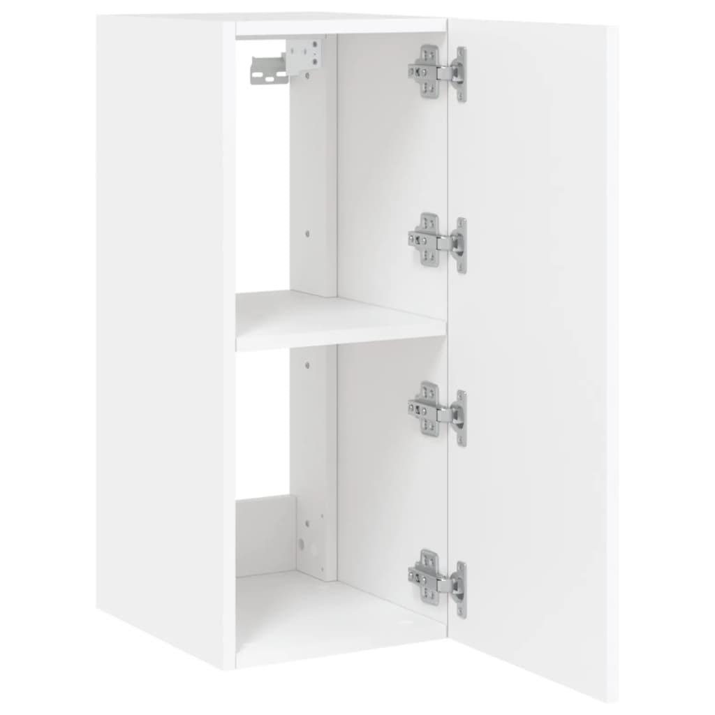 vidaXL TV Wall Cabinets with LED Lights 2 pcs White 30.5x35x70 cm