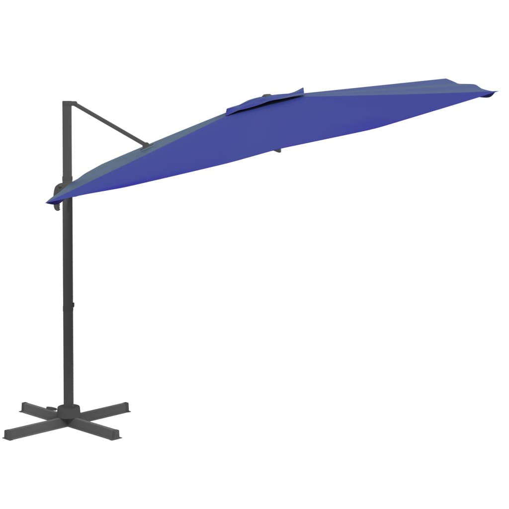 vidaXL Cantilever Garden Parasol with Aluminium Pole Azure Blue 400x300 cm