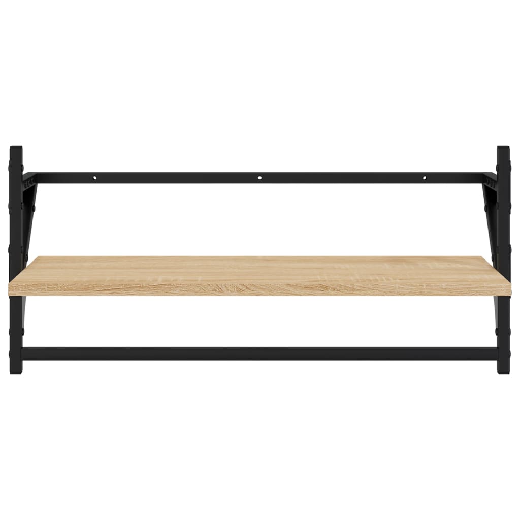 vidaXL 6 Piece Wall Shelf Set with Bars Sonoma Oak Engineered Wood