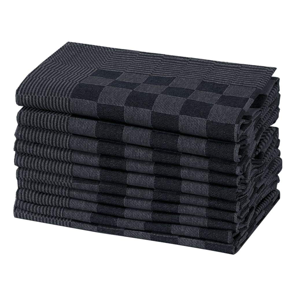 vidaXL Kitchen Towels 20 pcs Black and Grey 50x70 cm Cotton