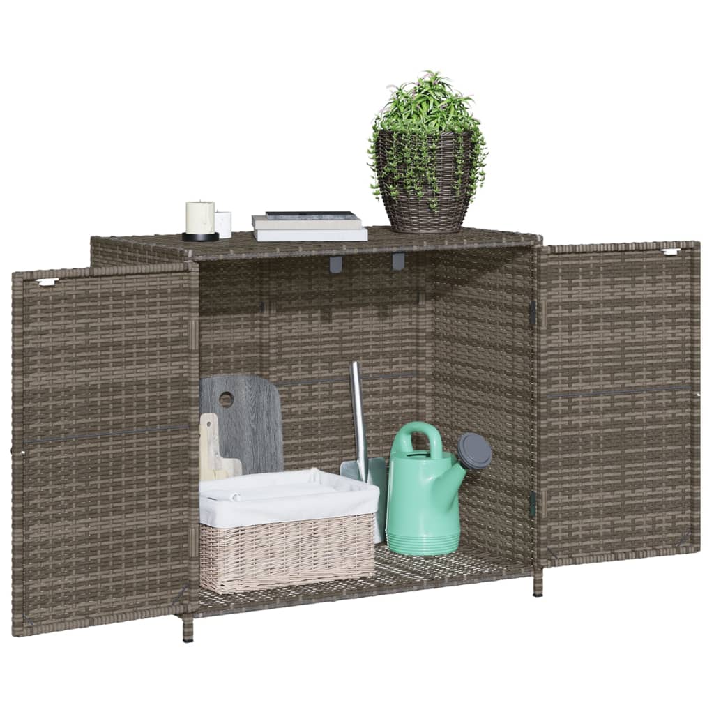 vidaXL Garden Storage Cabinet Grey 83x45x76 cm Poly Rattan