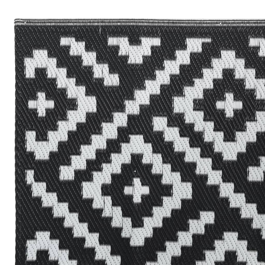 vidaXL Outdoor Carpet White and Black 120x180 cm PP