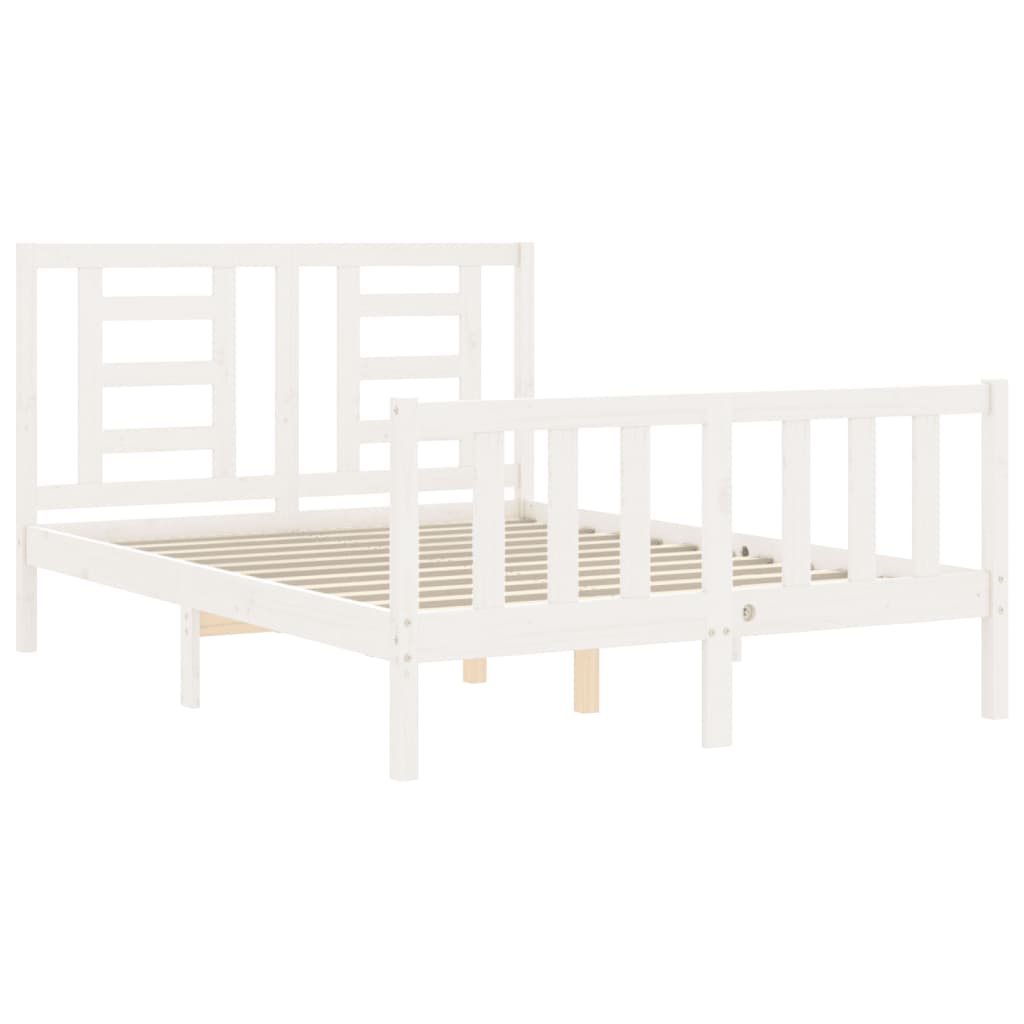 vidaXL Bed Frame without Mattress White 140x200 cm Solid Wood Pine