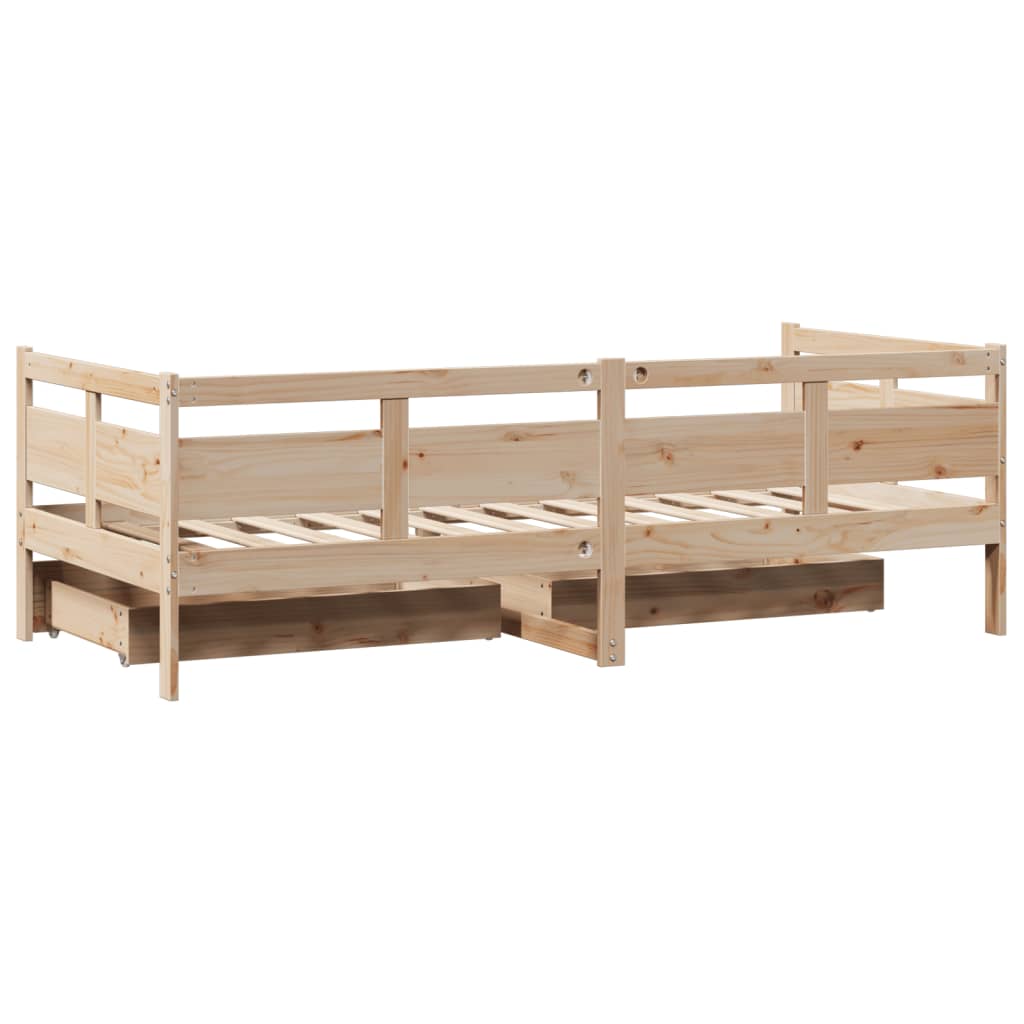 vidaXL Daybed with Drawers without Mattress 80x200 cm Solid Wood