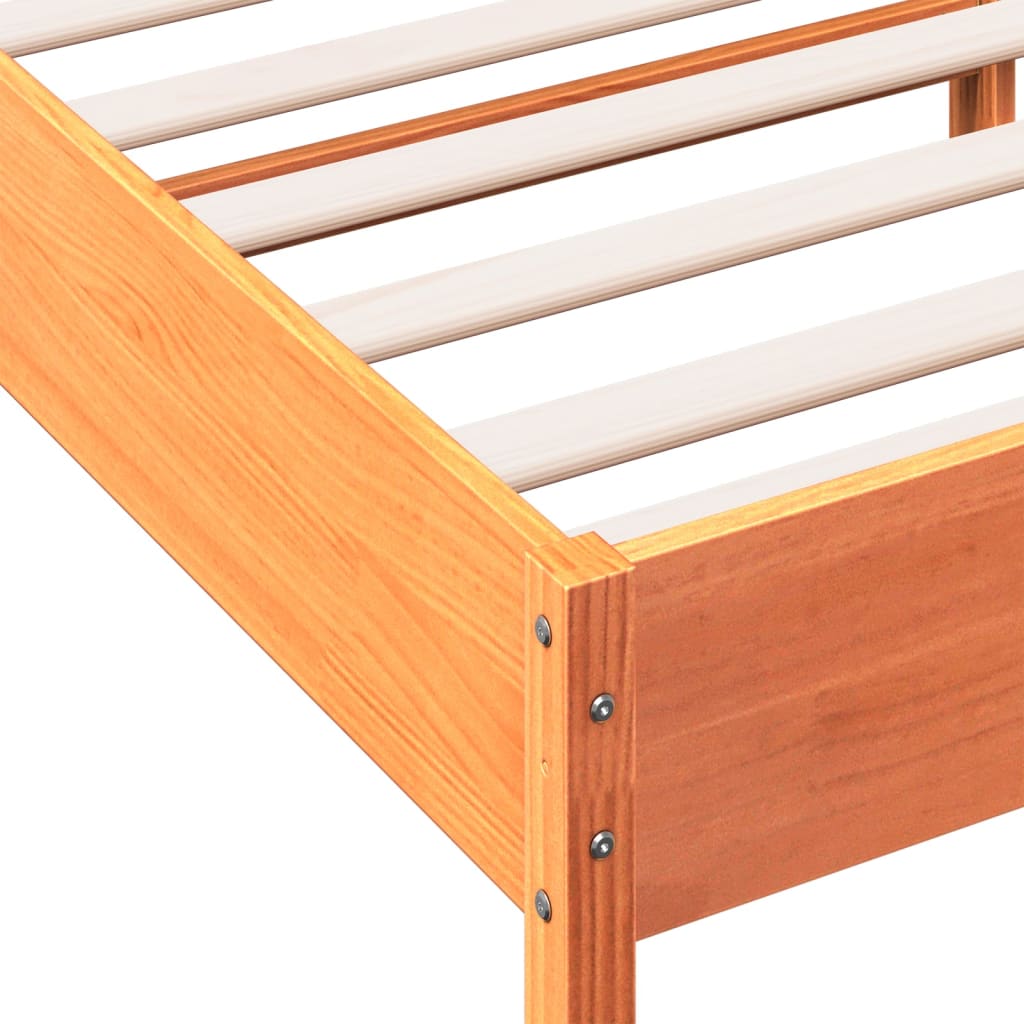 vidaXL Bed Frame without Mattress Wax Brown 140x190 cm Solid Wood Pine