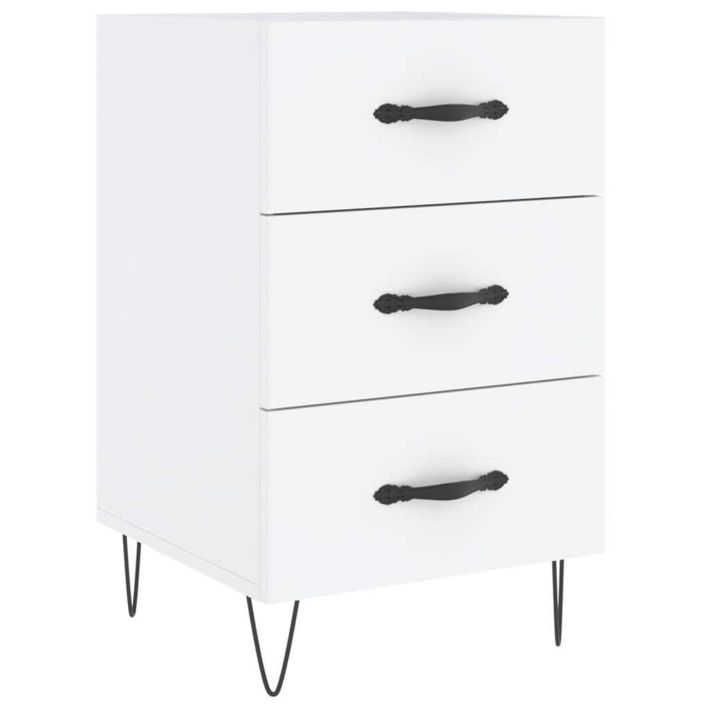 vidaXL Bedside Cabinet White 40x40x66 cm Engineered Wood