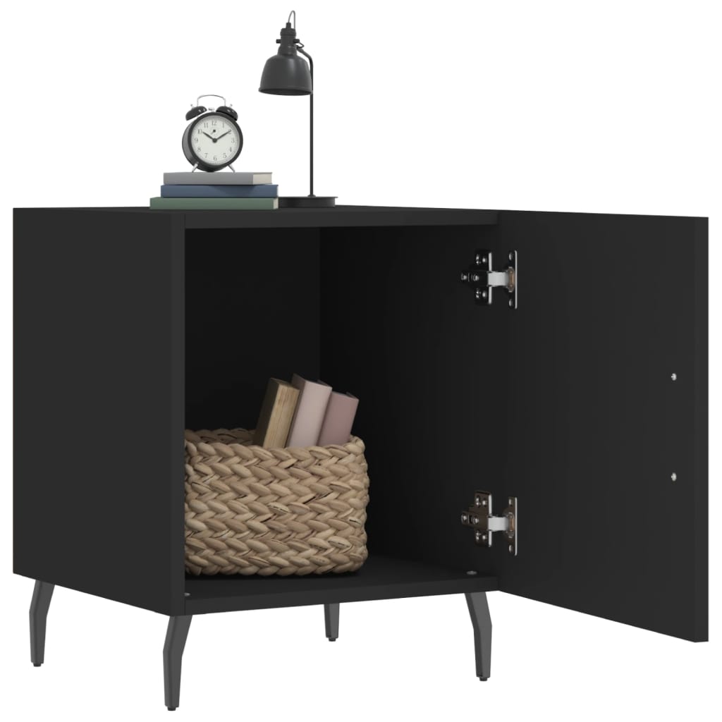 vidaXL Bedside Cabinets 2 pcs Black 40x40x50 cm Engineered Wood