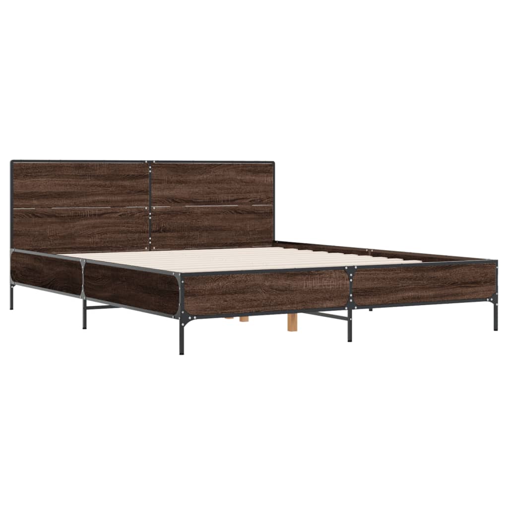 vidaXL Bed Frame without Mattress Brown Oak 120x200 cm