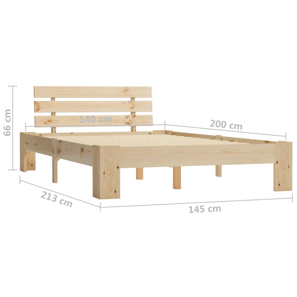 vidaXL Bed Frame without Mattress 140x200 cm Solid Wood Pine