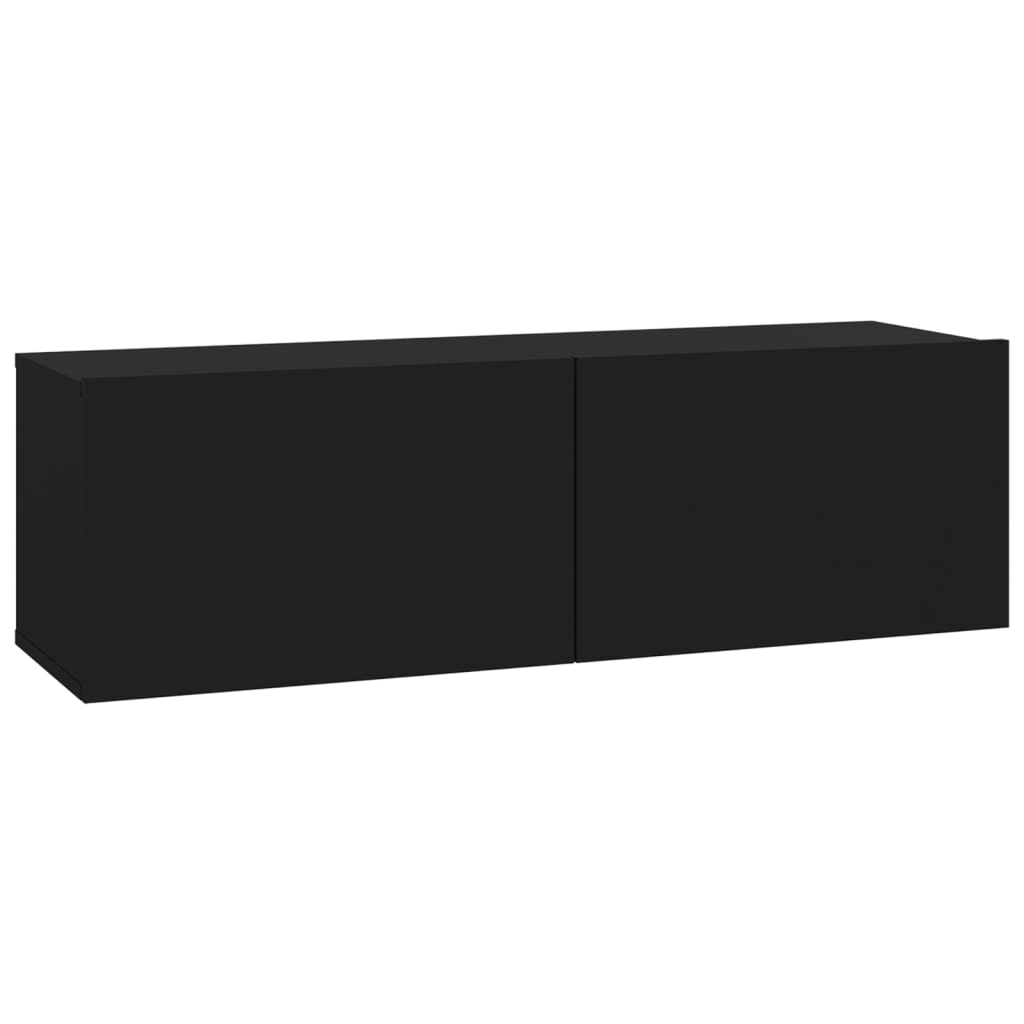 vidaXL 4 Piece TV Cabinet Set Black Engineered Wood