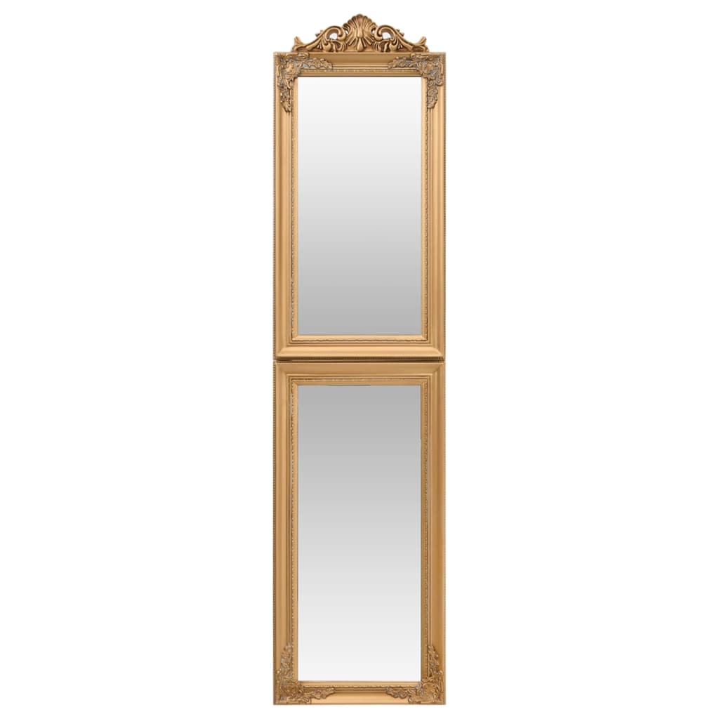 vidaXL Free-Standing Mirror Gold 45x180 cm