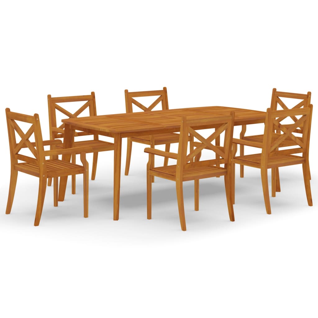 vidaXL 7 Piece Garden Dining Set Solid Wood Acacia