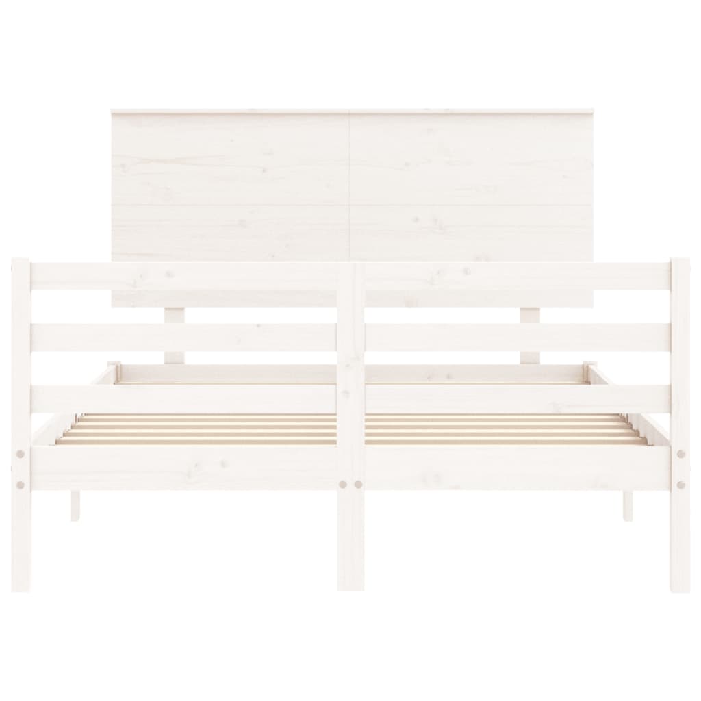 vidaXL Bed Frame without Mattress White 140x200 cm Solid Wood