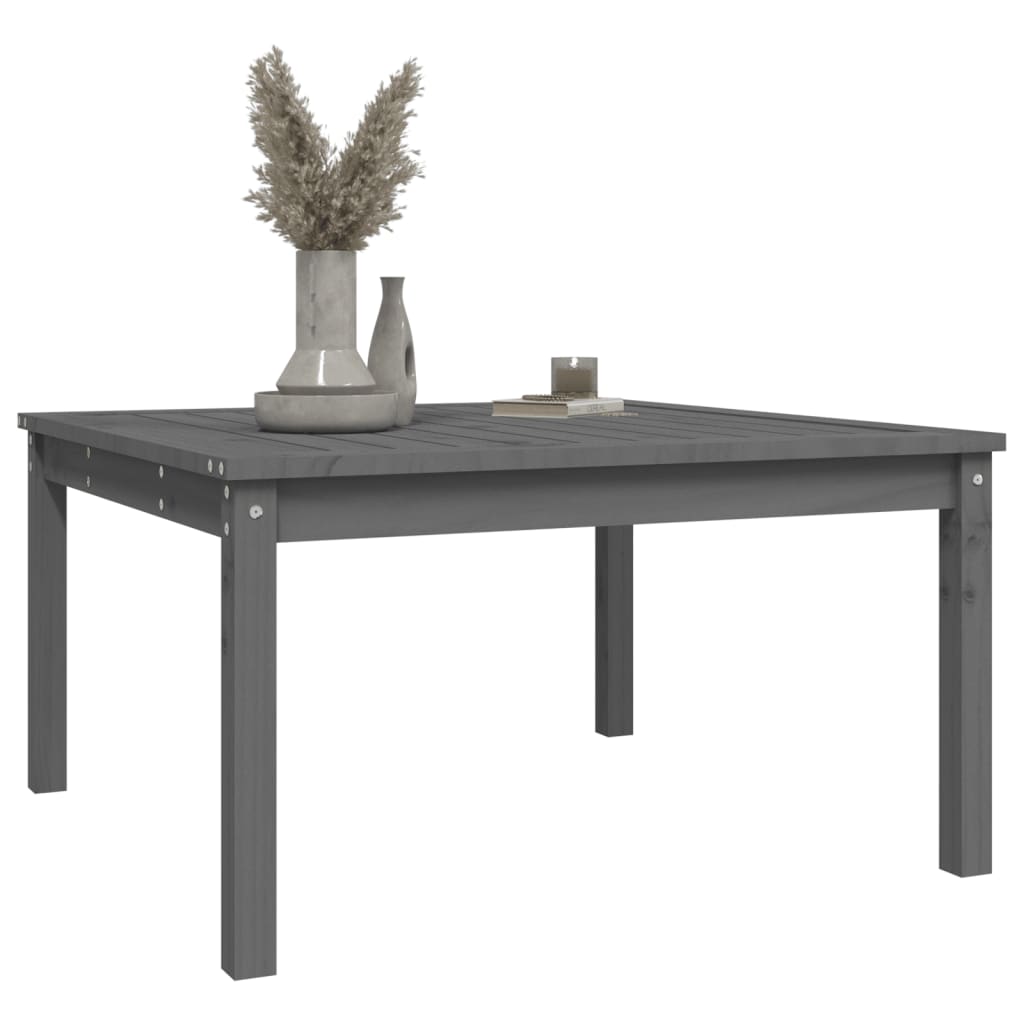 vidaXL Garden Table Grey 82.5x82.5x45 cm Solid Wood Pine