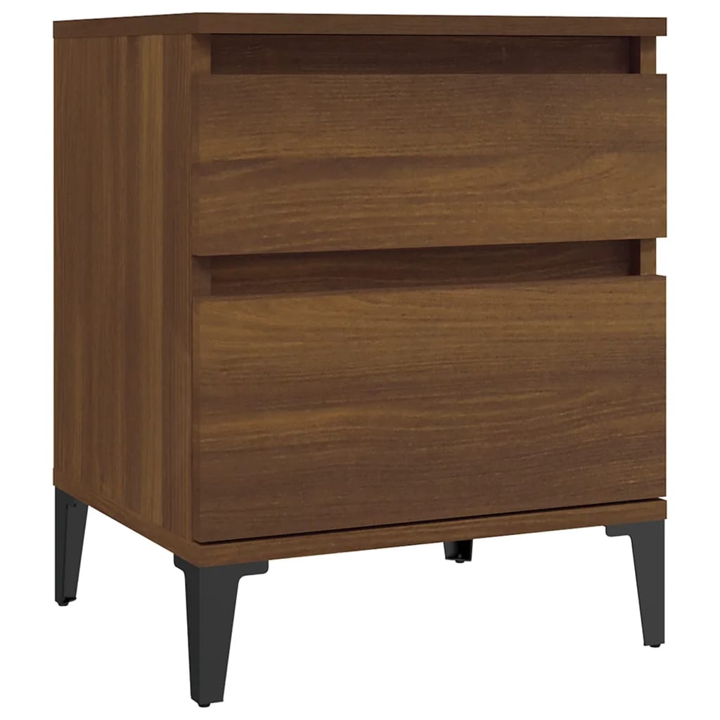 vidaXL Bedside Cabinets 2 pcs Brown Oak 40x35x50 cm