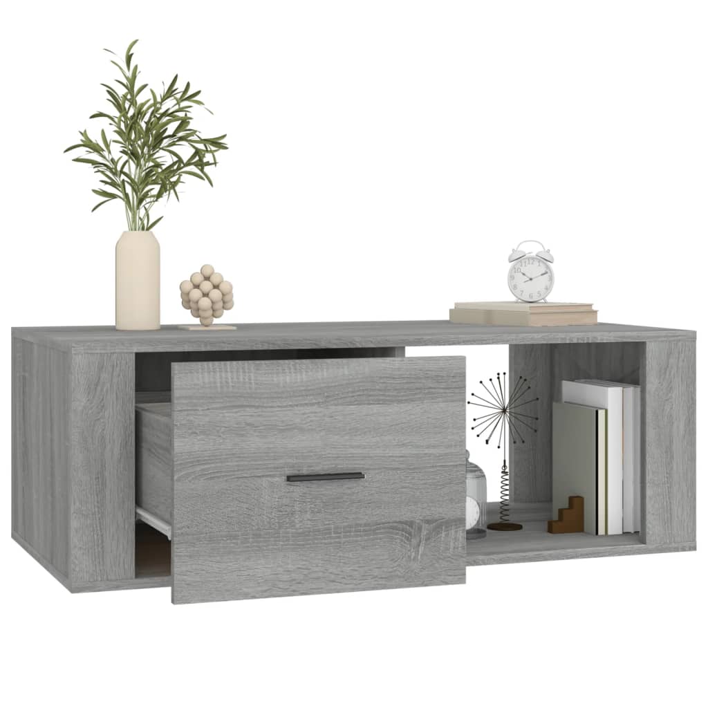 vidaXL Coffee Table Grey Sonoma 100x50.5x35 cm Engineered Wood