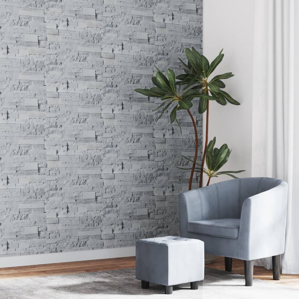 vidaXL Wallpaper 3D Stone Look Light Grey 10x0.53 m Non-woven