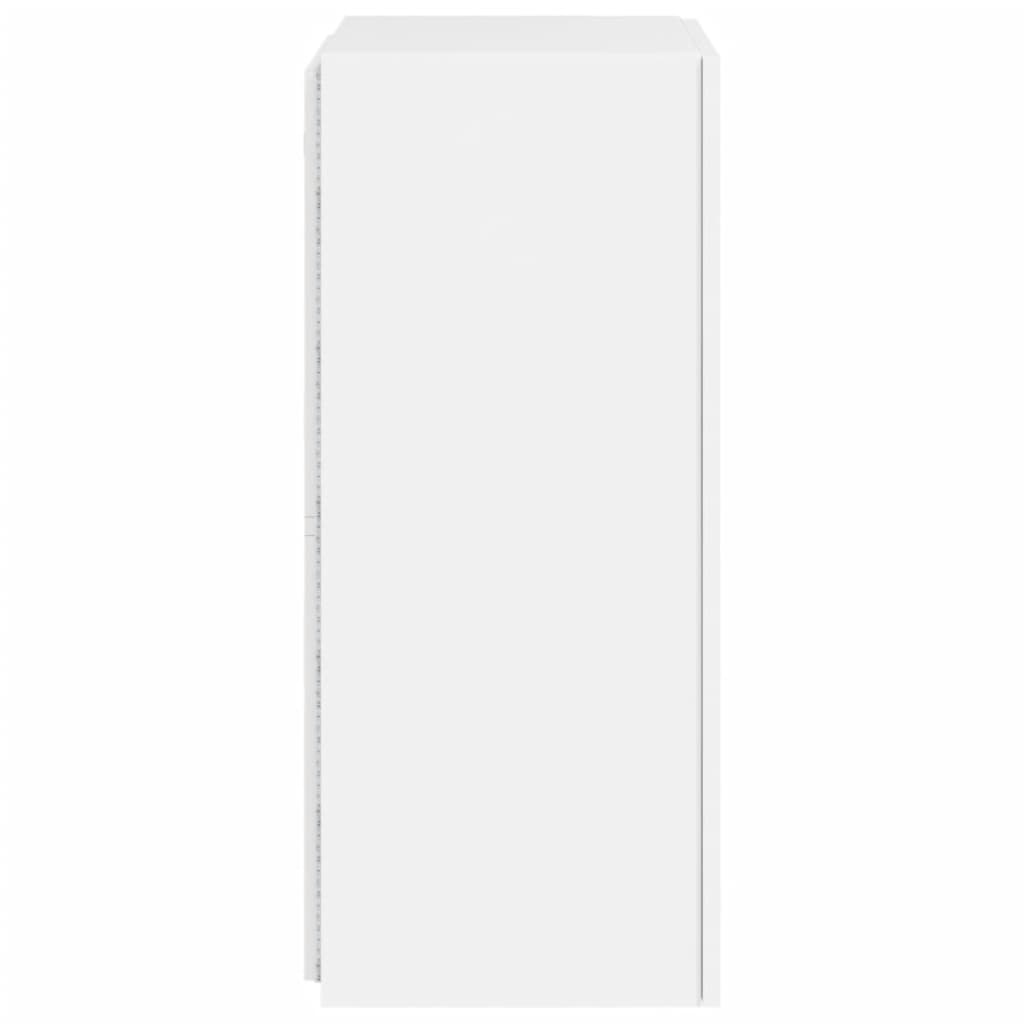 vidaXL TV Wall Cabinet with LED Lights White 40.5x35x80 cm