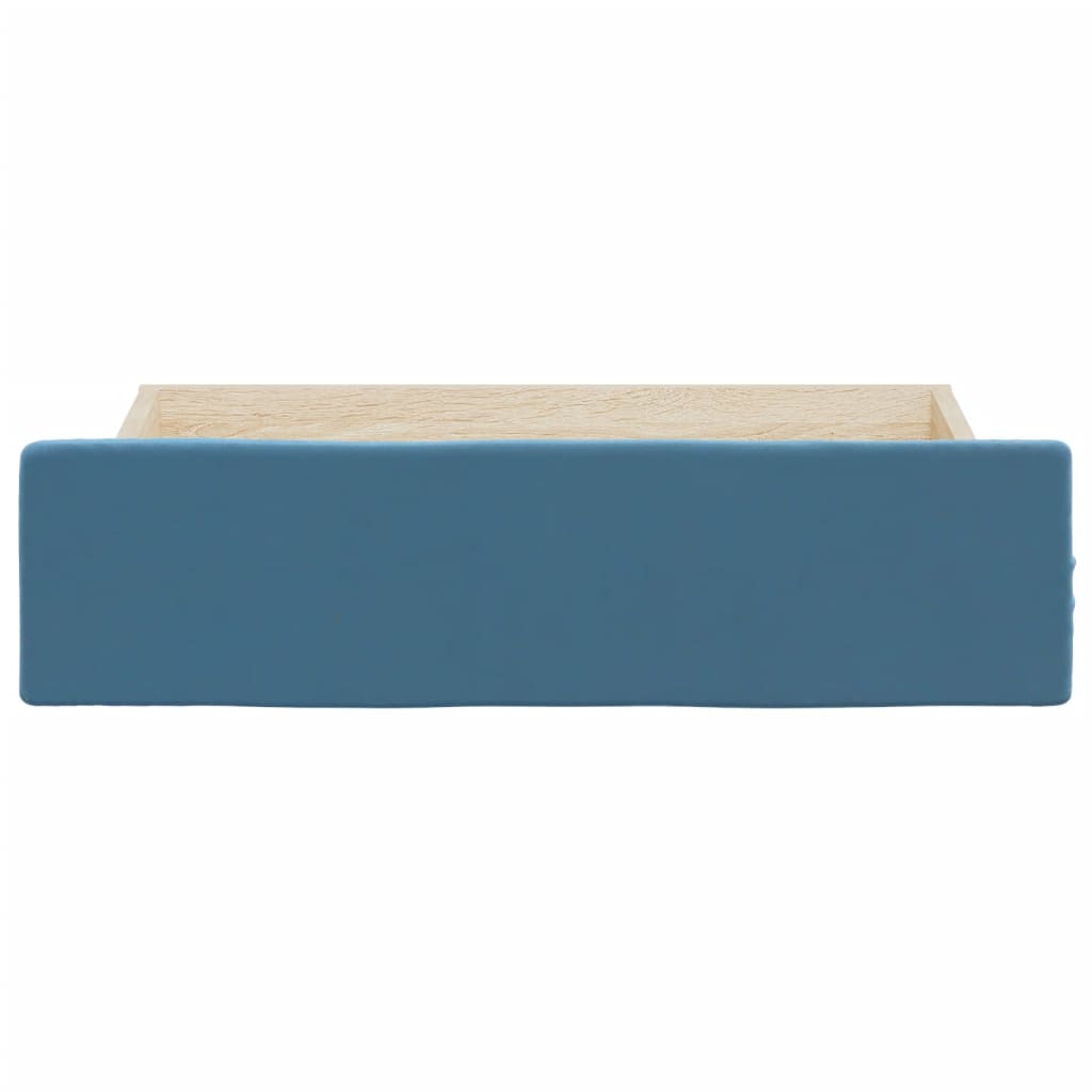 vidaXL Bed Drawers 2 pcs Blue Engineered Wood and Velvet