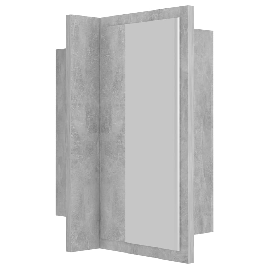 vidaXL LED Bathroom Mirror Cabinet Concrete Grey 40x12x45 cm Acrylic