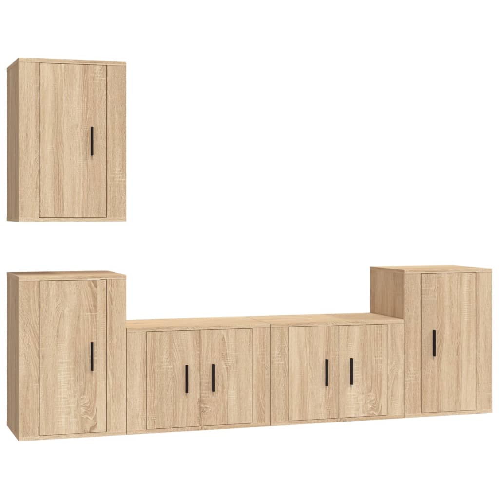 vidaXL 5 Piece TV Cabinet Set Sonoma Oak Engineered Wood