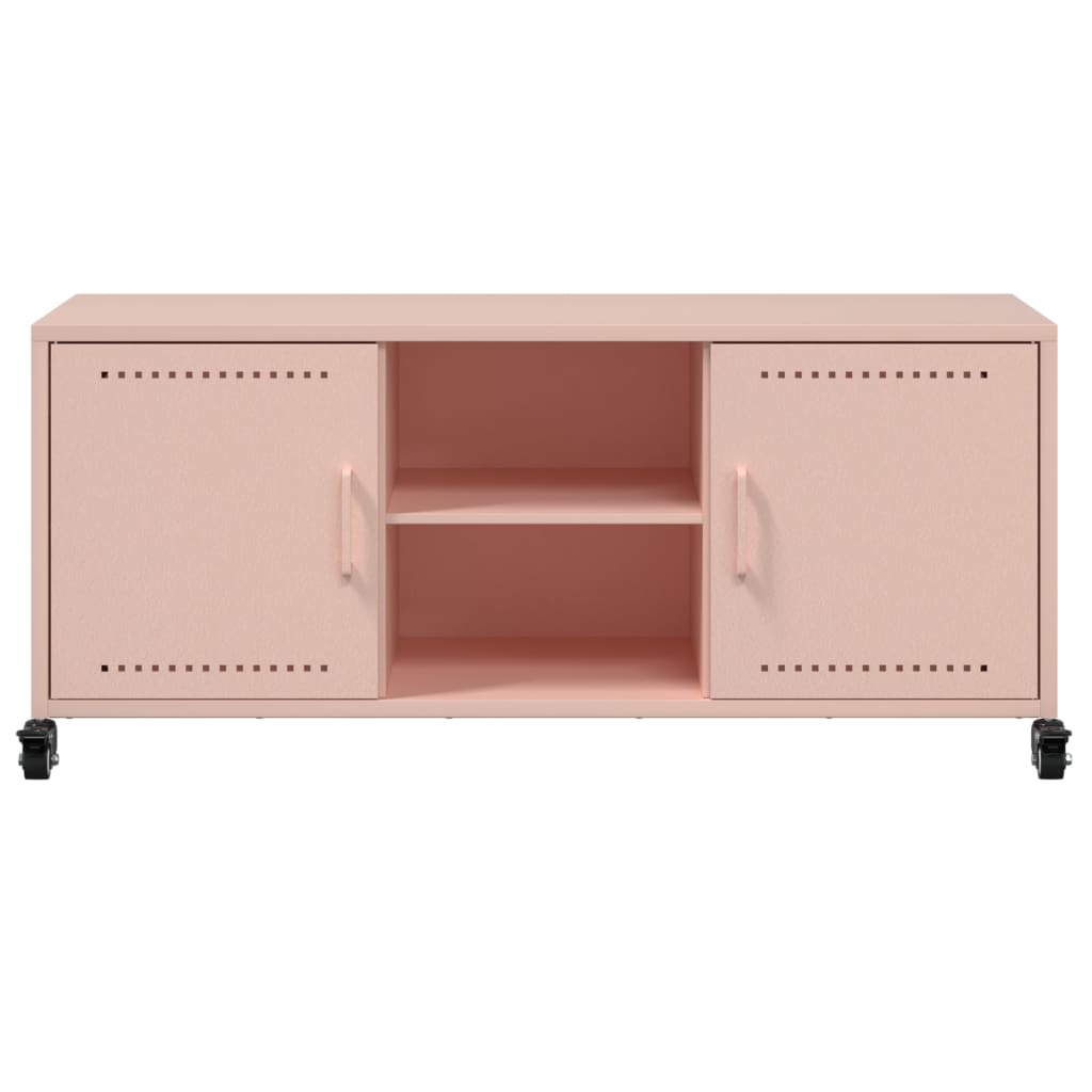 vidaXL TV Cabinet Pink 100.5x39x43.5 cm Steel