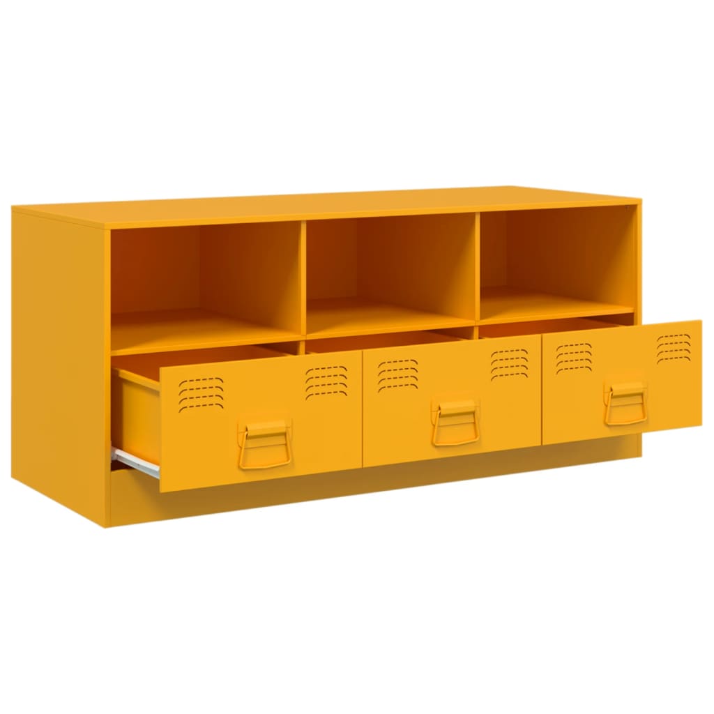 vidaXL TV Cabinet Mustard Yellow 99x39x44 cm Steel