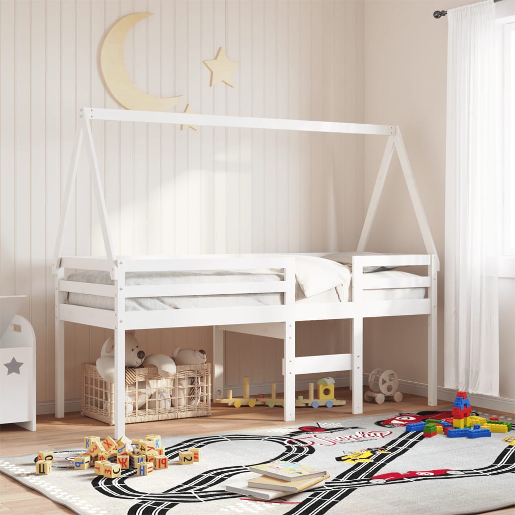 vidaXL Kids' Bed Roof White 199x80.5x88 cm Solid Wood Pine