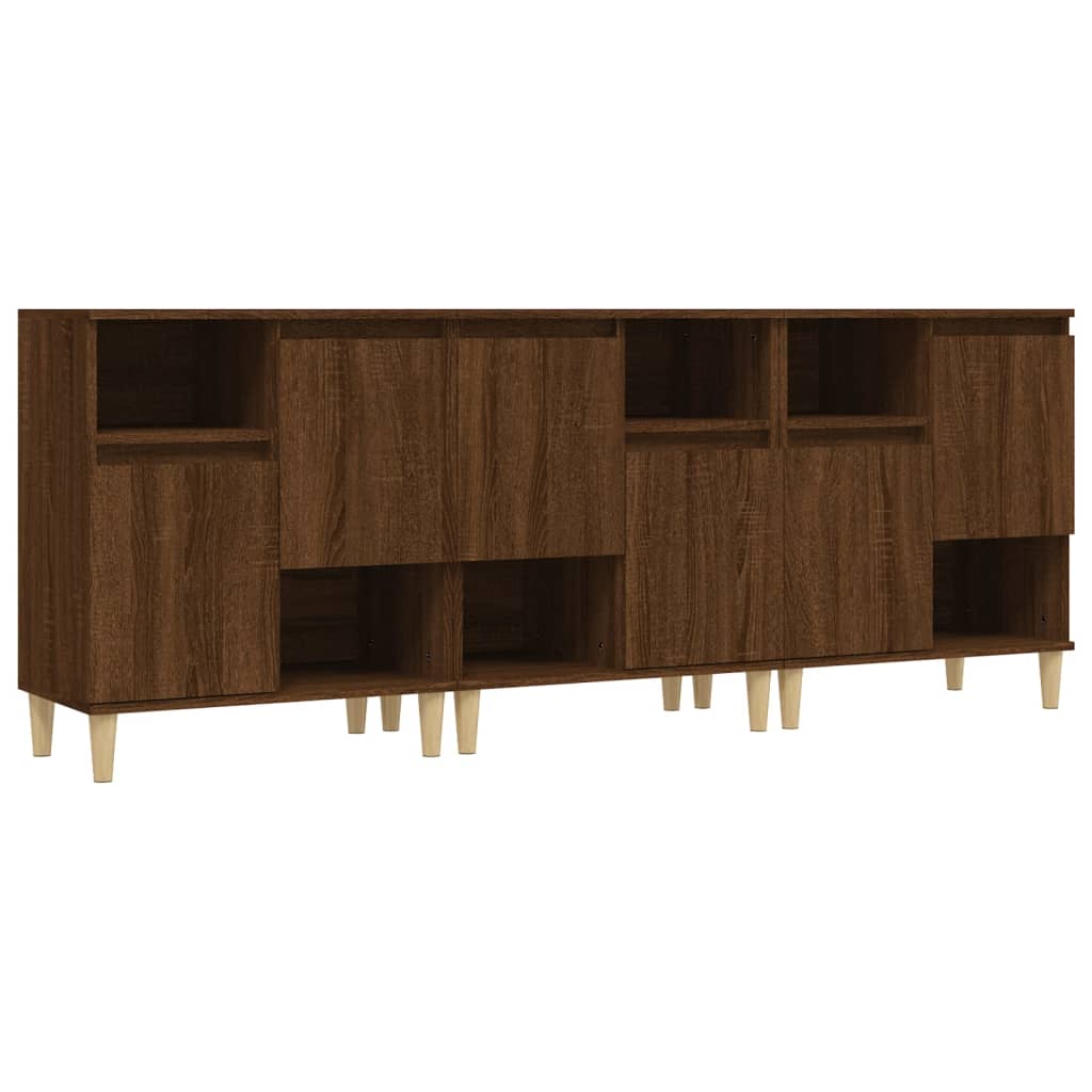 vidaXL Sideboards 3 pcs Brown Oak 60x35x70 cm Engineered Wood