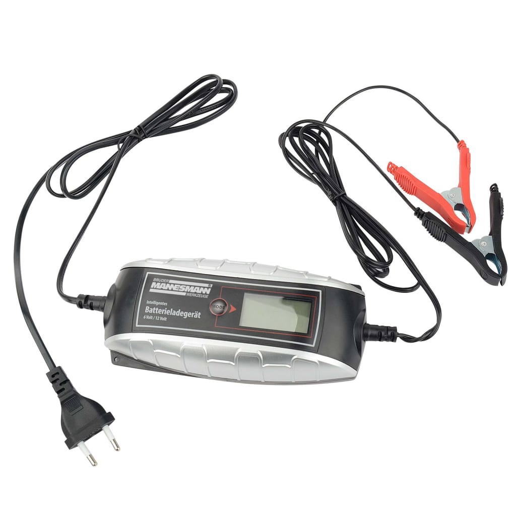 Brüder Mannesmann Battery Charger 6/12 V with LCD Screen