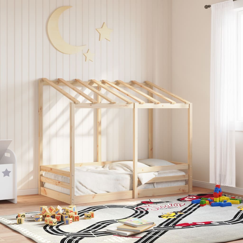 vidaXL Kids' Bed with Roof 70x140 cm Solid Wood Pine