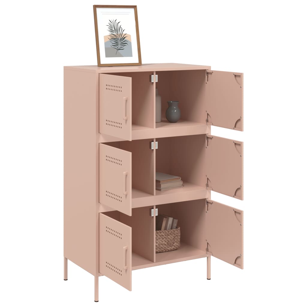 vidaXL Highboard Pink 68x39x113 cm Steel