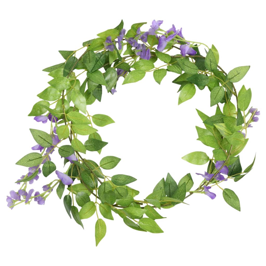 vidaXL Christmas Flower Garlands 6 pcs Purple 200 cm