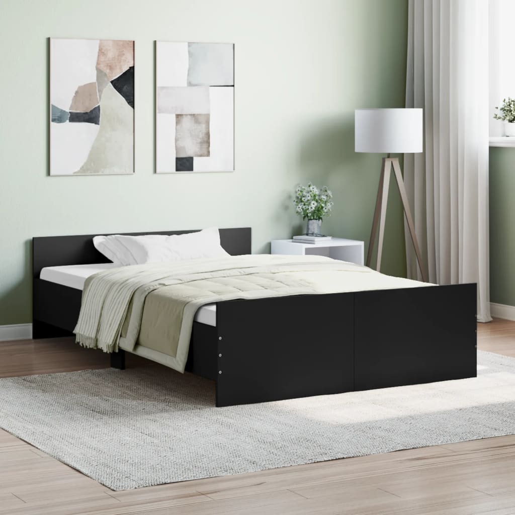 vidaXL Bed Frame without Mattress Black 120x190 cm Small Double