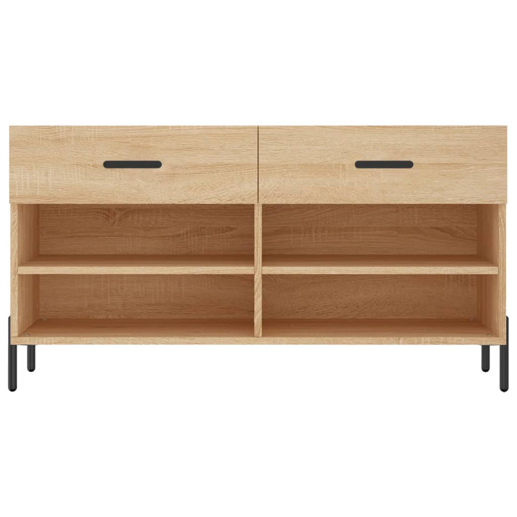 vidaXL Shoe Bench Sonoma Oak 102x35x55 cm Engineered Wood