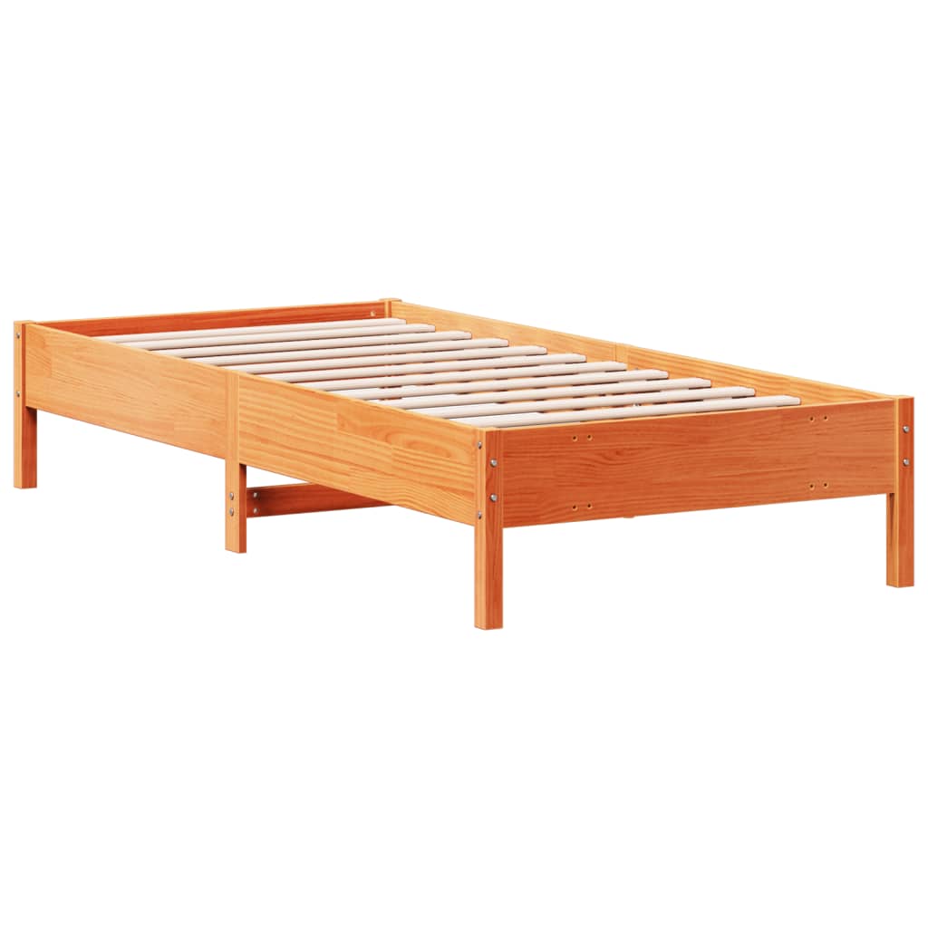 vidaXL Bed Frame without Mattress Wax Brown 90x200 cm Solid Wood Pine